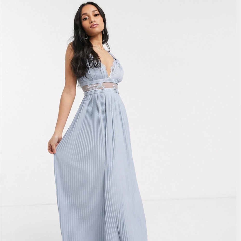 ASOS DESIGN exclusive twist strap lace insert maxi dress, size 6, NWT